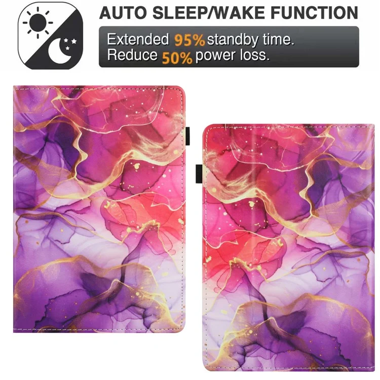 Capa para o Amazon Kindle Youth Edition 2022 com padrão de couro, tampa de tablet com função de ativar/desativar automaticamente, porta-cartões - Flor de Raposa