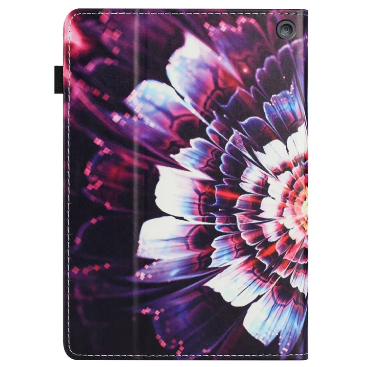 Für Amazon Kindle Fire Max 11 2023 Case Muster Leder Tablet Cover mit Auto Sleep / Wake, Kartenfach - Blume Fuchs