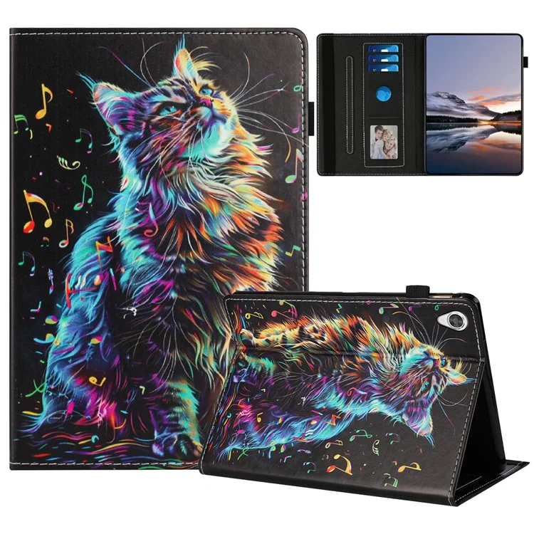 Für Lenovo Tab M10 HD Gen 2 Hülle Muster Leder Tablet Cover mit Auto Schlaf / Aufwachen, Kartenfach - Blumenfuchs