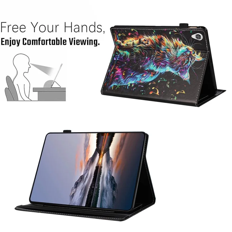 Für Lenovo Tab M10 HD Gen 2 Hülle Muster Leder Tablet Cover mit Auto Schlaf / Aufwachen, Kartenfach - Blumenfuchs