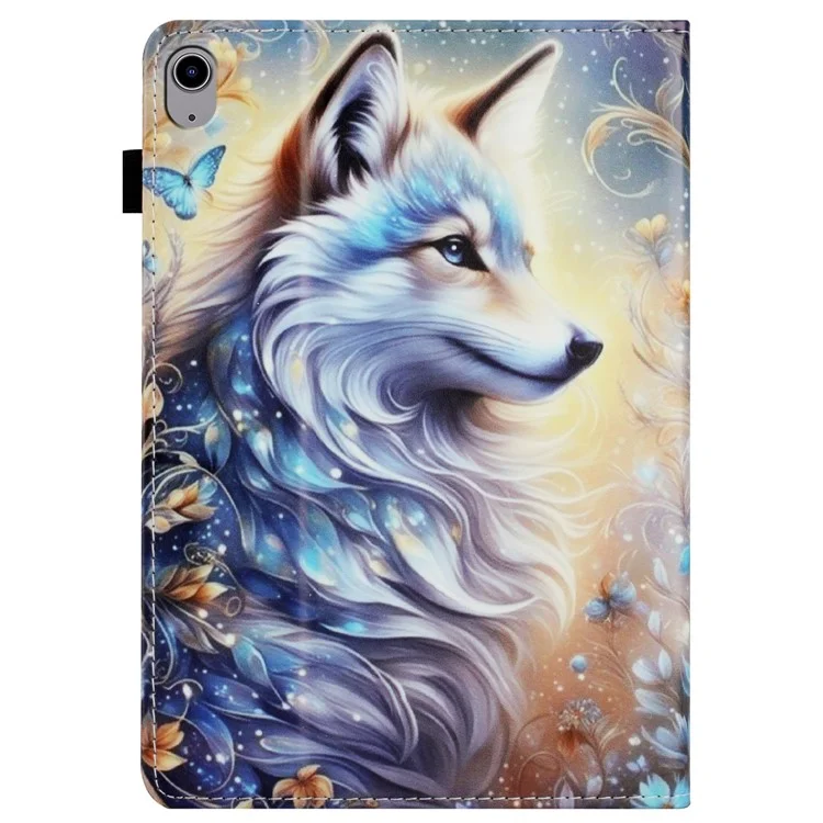 Funda para Lenovo Tab P11 TB-J606F con patrón de cuero, tapa de tableta con función de activación/suspensión automática, soporte para tarjetas - Flor de zorro