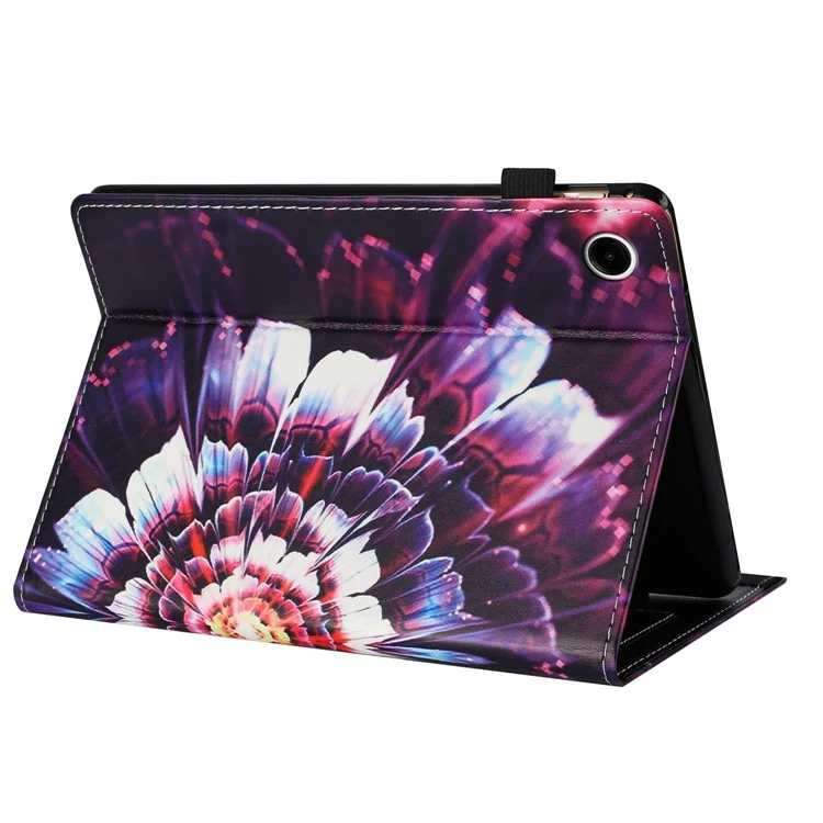 Cover in pelle per Lenovo Tab M10 (Gen 3) con motivo, con funzione di sonno/sveglia automatica e porta carte - Fiore volpe