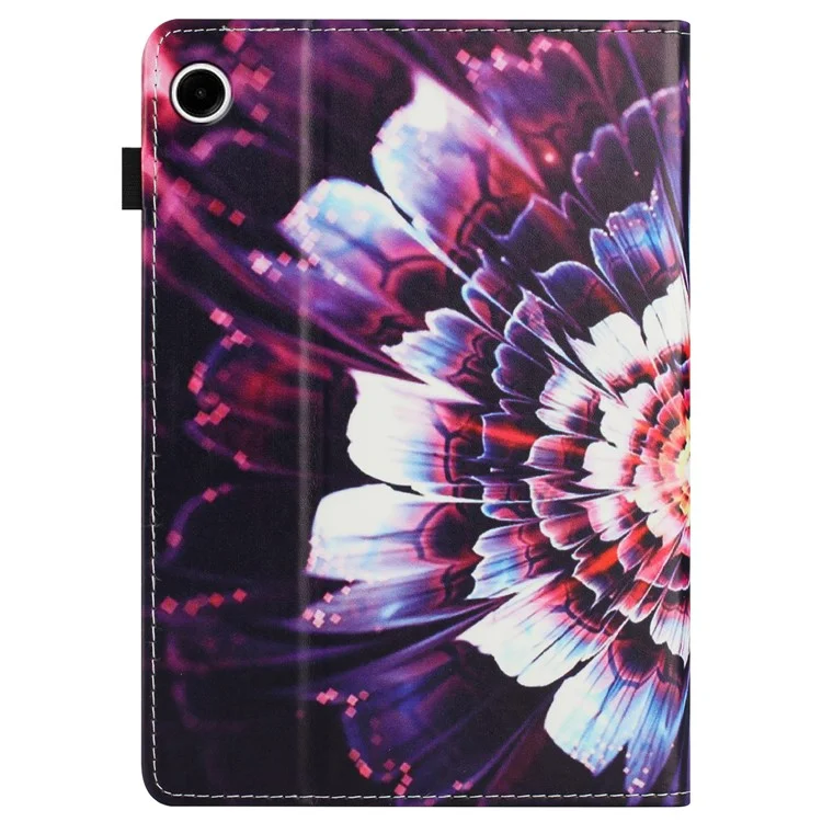 Cover in pelle per Lenovo Tab M10 (Gen 3) con motivo, con funzione di sonno/sveglia automatica e porta carte - Fiore volpe