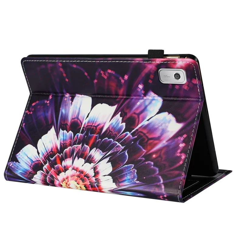 For Lenovo Tab M9 TB-310FU Case Pattern Leather Tablet Cover with Auto Sleep / Wake, Card Holder - Colorful Flowers