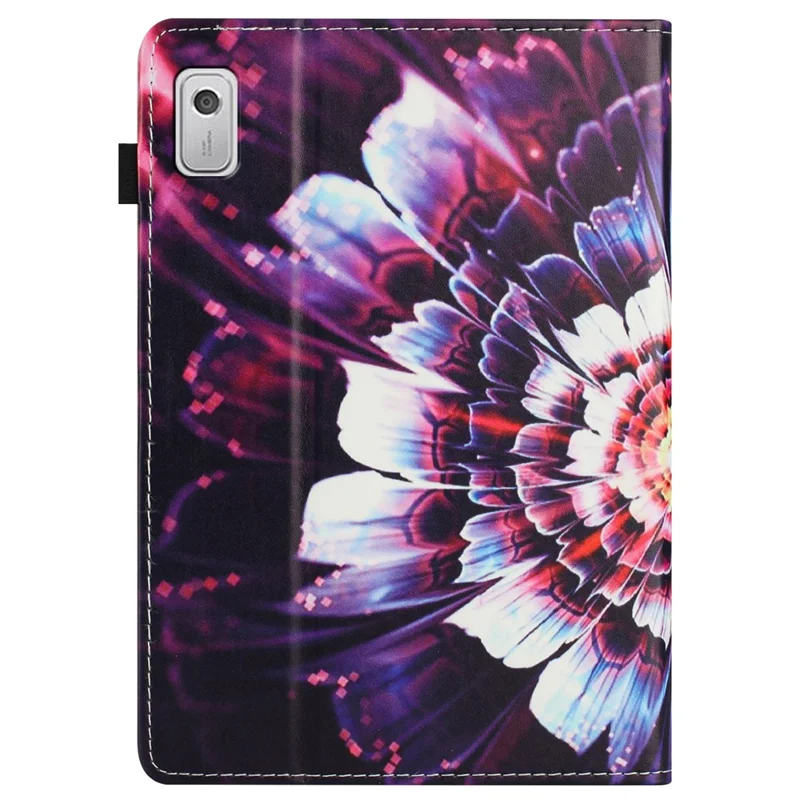 For Lenovo Tab M9 TB-310FU Case Pattern Leather Tablet Cover with Auto Sleep / Wake, Card Holder - Colorful Flowers