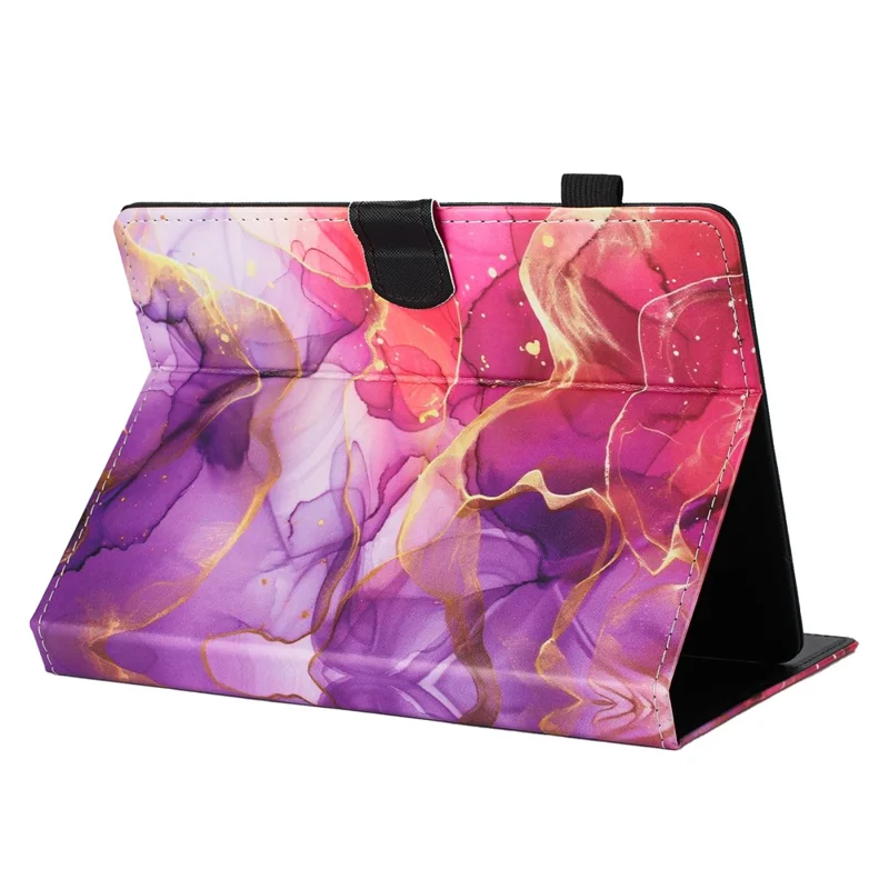 Universal 10-inch Tablet Case Pattern Leather Cover with Auto Sleep / Wake, Card Holder - Pink Gold Marble