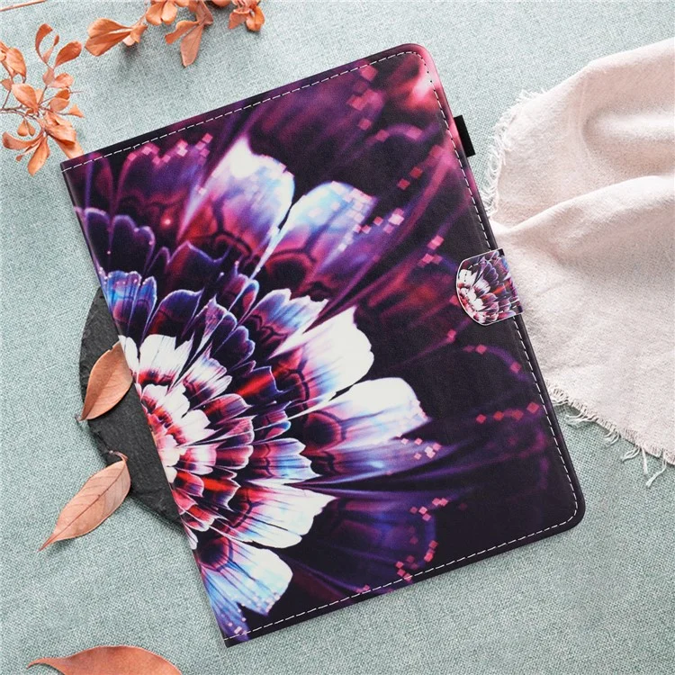 Universal 7-inch Tablet Case Pattern Leather Cover with Auto Sleep / Wake, Card Holder - Flower Fox