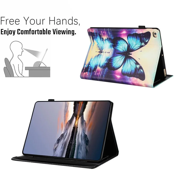 Funda para Tablet para iPad de 9.7 pulgadas (2018) / (2017) / iPad Air 2 / Air (2013) Cubierta de cuero con estampado, con función de suspensión/activación automática, bolsillo para tarjetas - Flor de zorro