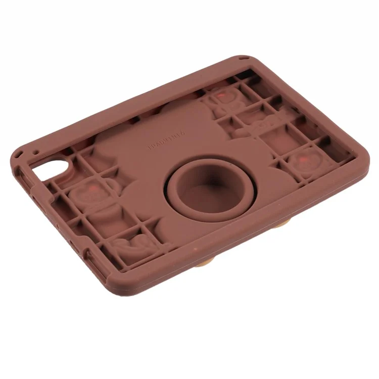 For iPad mini (2024) / mini (2021) Silicone Case Bear Kickstand Tulip Tablet Cover