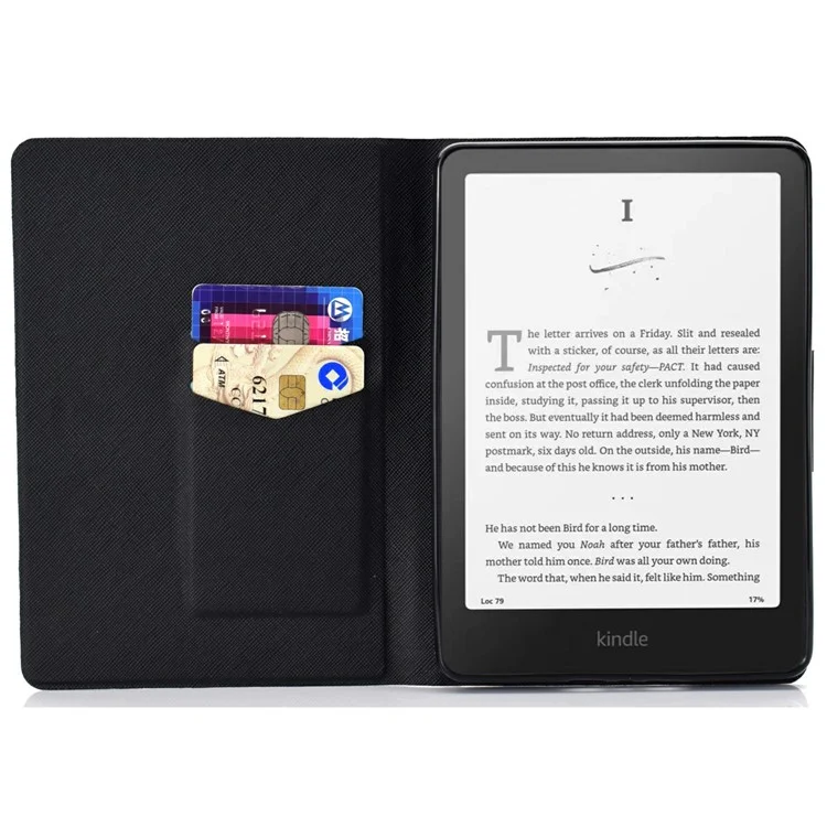 For Amazon Kindle Paperwhite (2024) Case Stand Pattern Printed Leather Cover - Three Giraffes