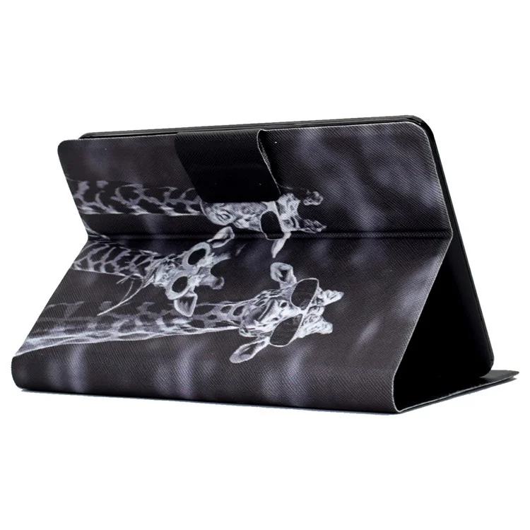 For Amazon Kindle Paperwhite (2024) Case Stand Pattern Printed Leather Cover - Three Giraffes