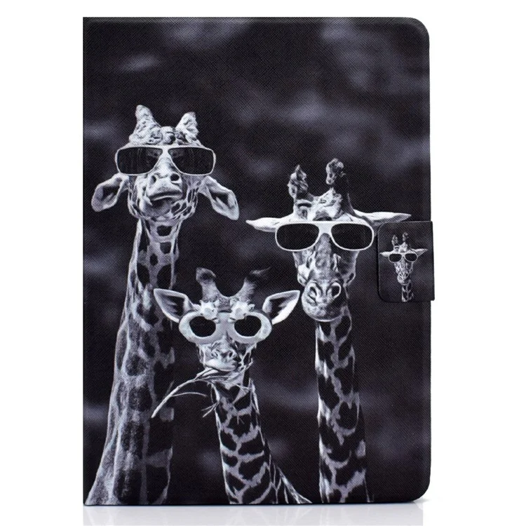 For Amazon Kindle Paperwhite (2024) Case Stand Pattern Printed Leather Cover - Three Giraffes