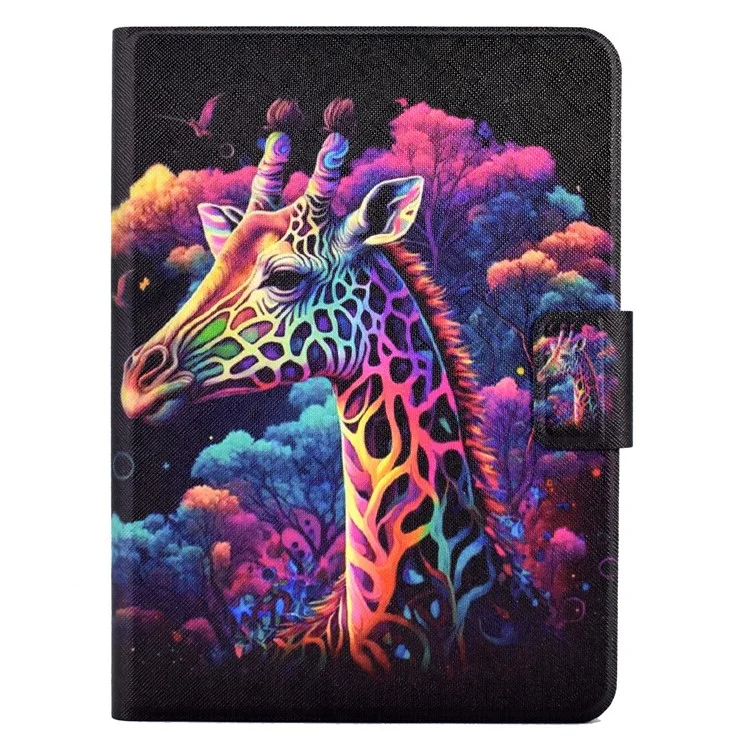 For Amazon Kindle Paperwhite (2024) Case Stand Pattern Printed Leather Cover - Giraffe
