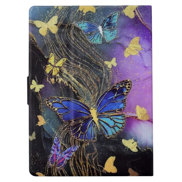 For Amazon Kindle Paperwhite (2024) Case Pattern Print Leather E-Reader Cover - Golden Butterflies