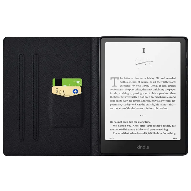For Amazon Kindle Paperwhite (2024) Case Card Holder Pattern Print Leather Cover - Petal