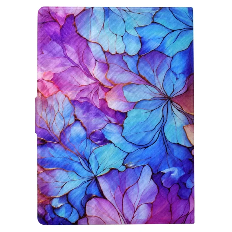 For Amazon Kindle Paperwhite (2024) Case Card Holder Pattern Print Leather Cover - Petal