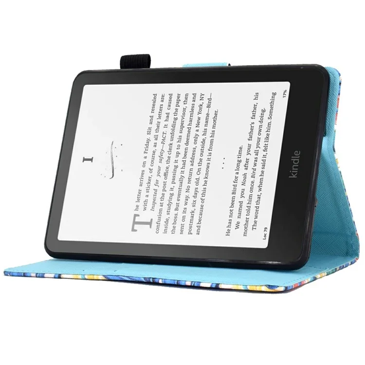 For Amazon Kindle Paperwhite (2024) Case Leather Card Holder Stand E-Reader Cover - Bird