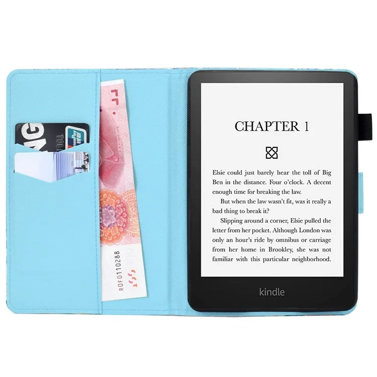 For Amazon Kindle Paperwhite (2024) Case Leather Card Holder Stand E-Reader Cover - Corgi