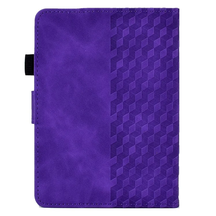 Capa para Amazon Kindle Paperwhite (2024) com slots para cartões, cobertura de couro para e-reader com padrão geométrico - Roxo