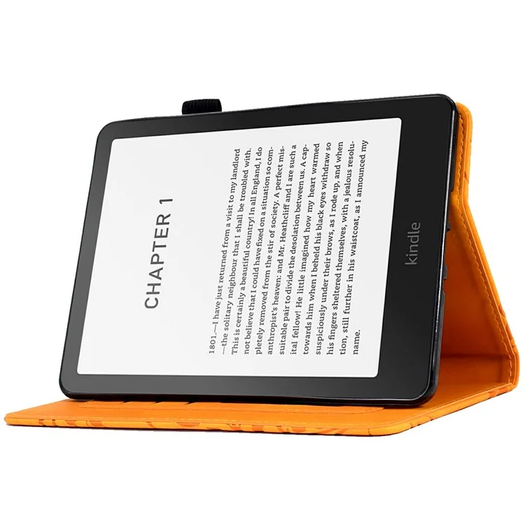 For Amazon Kindle Paperwhite (2024) Leather Case Tree Pattern Card Slots Stand E-Reader Cover - Khaki
