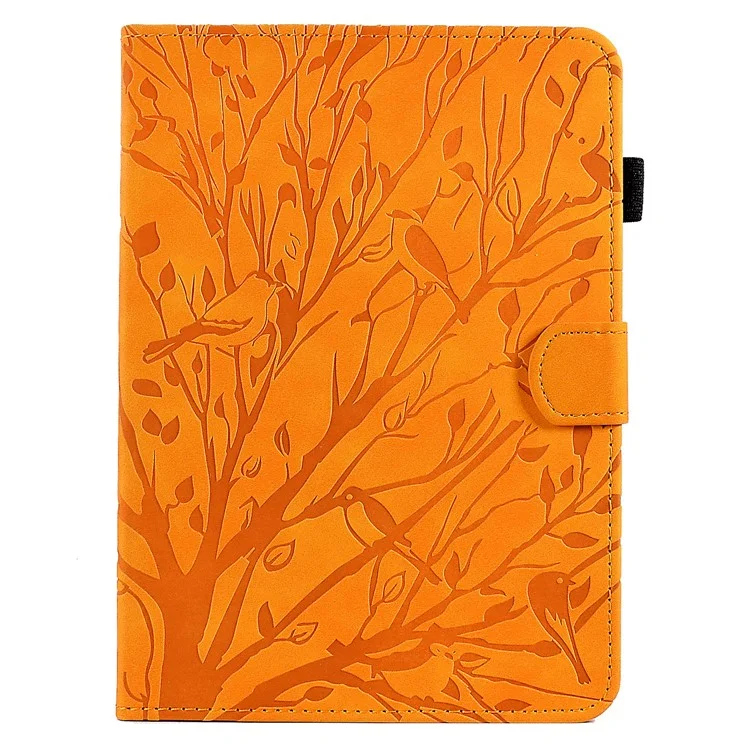 For Amazon Kindle Paperwhite (2024) Leather Case Tree Pattern Card Slots Stand E-Reader Cover - Khaki
