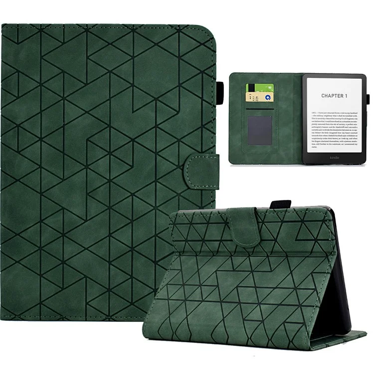Capa para Amazon Kindle Paperwhite (2024) com slots para cartões, suporte, despertar/dormir automático, cobertura de couro para e-reader - Verde