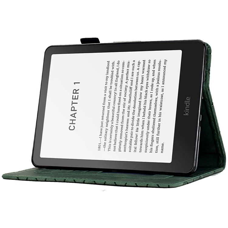 Capa para Amazon Kindle Paperwhite (2024) com slots para cartões, suporte, despertar/dormir automático, cobertura de couro para e-reader - Verde