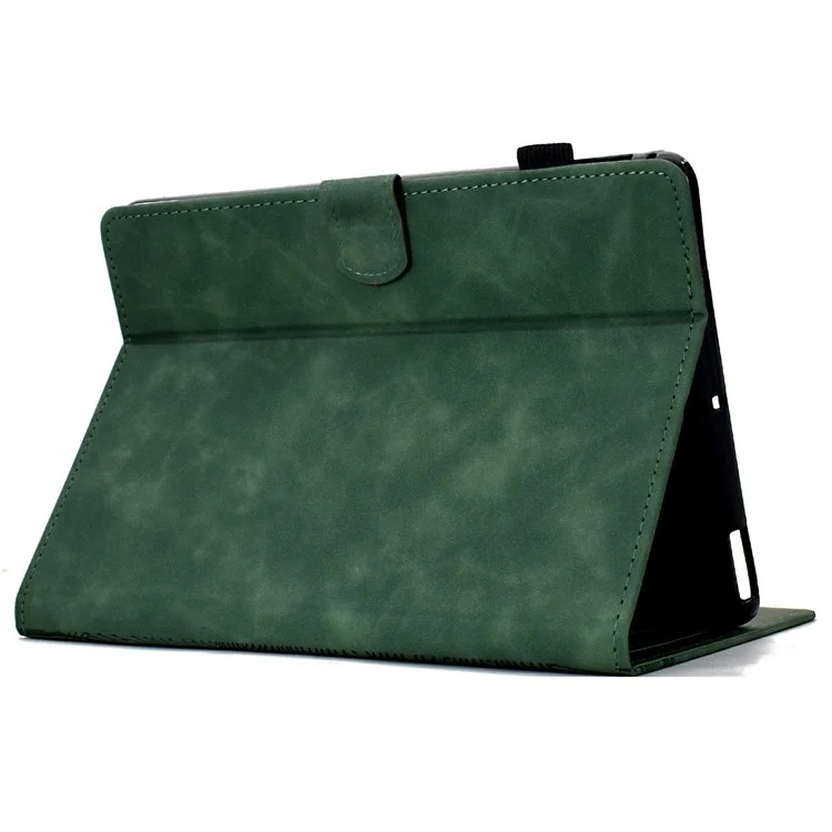 Funda para Amazon Kindle Paperwhite (2024) con impresión de gatos, ranuras para tarjetas de cuero de PU - Verde
