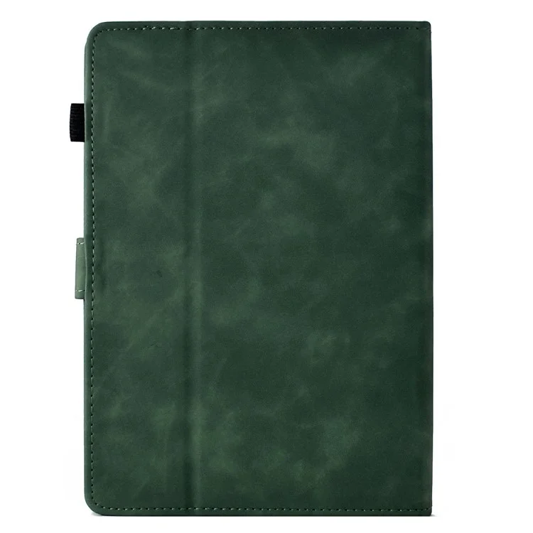 Funda para Amazon Kindle Paperwhite (2024) con impresión de gatos, ranuras para tarjetas de cuero de PU - Verde