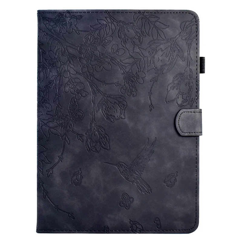 For Amazon Kindle Paperwhite (2024) Case Flower Bird Imprinted Card Holder Leather E-Reader Cover - Black