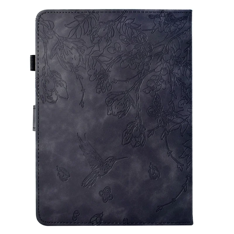 For Amazon Kindle Paperwhite (2024) Case Flower Bird Imprinted Card Holder Leather E-Reader Cover - Black