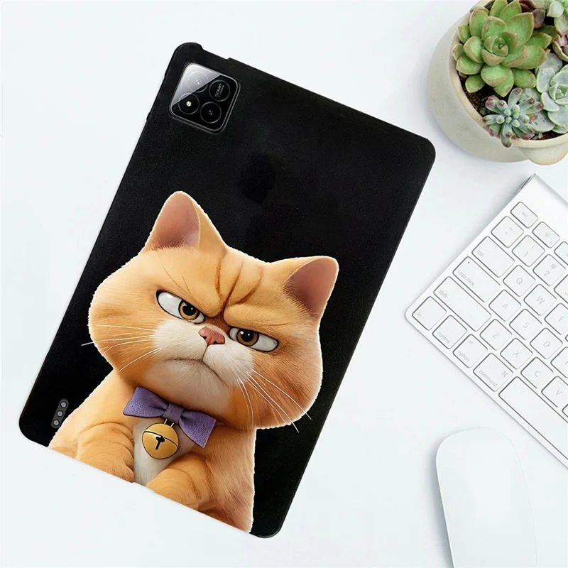 For Xiaomi Poco Pad X1 / Pad 8 Pro / Pad 8 / Pad 7 Pro / Pad 7 Case Pattern Printing Slim TPU Tablet Protective Cover - Garfield Cat