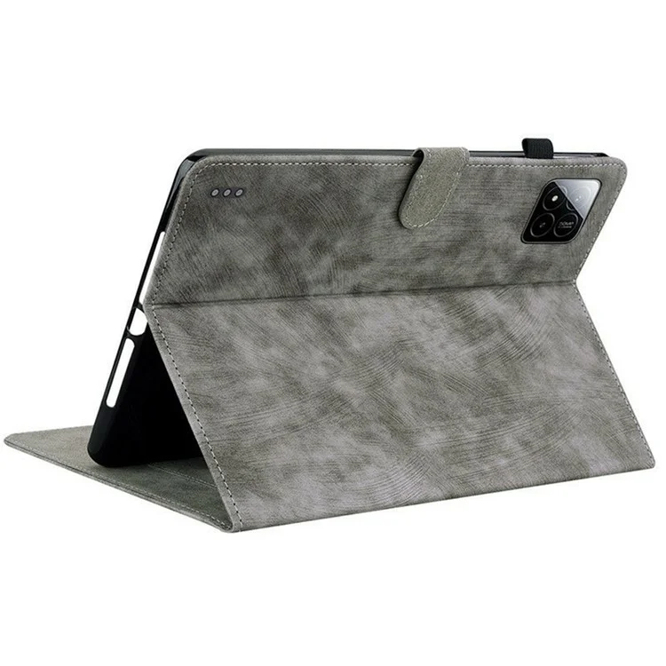 Funda para Xiaomi Pad 7 Pro / Pad 7 con estampado de tigre, de piel sintética antiarañazos - Gris