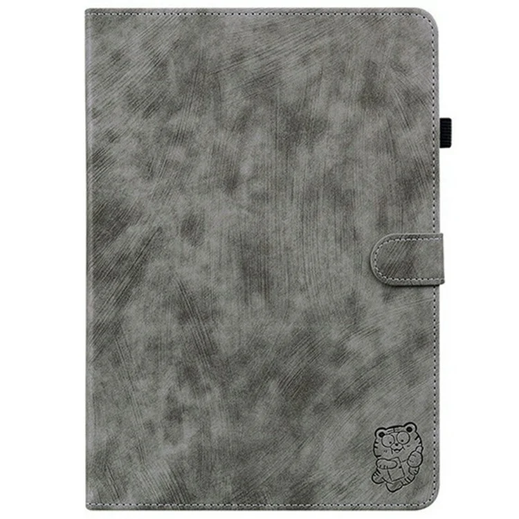 Funda para Xiaomi Pad 7 Pro / Pad 7 con estampado de tigre, de piel sintética antiarañazos - Gris