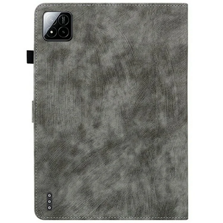 Funda para Xiaomi Pad 7 Pro / Pad 7 con estampado de tigre, de piel sintética antiarañazos - Gris