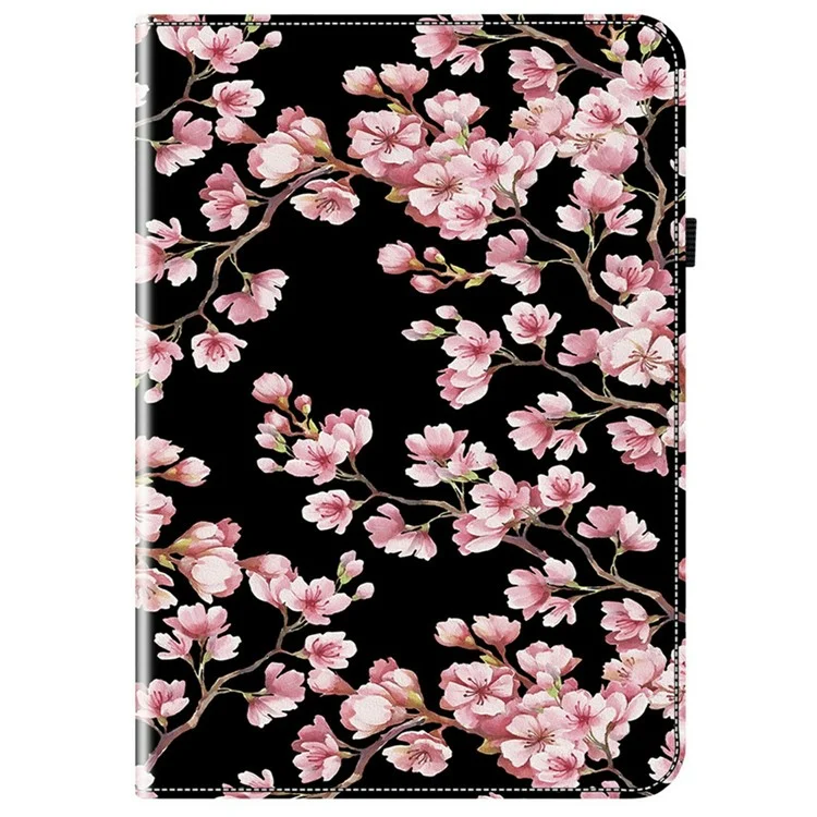 Étui en cuir pour Lenovo Legion Y700 (2025) avec motif imprimé, support et fentes pour cartes - Fleur de prunier