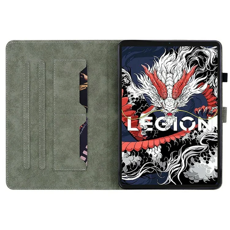 For Lenovo Legion Y700 (2025) Cases Tiger Imprint Anti-Scratch PU Leather Tablet Cover - Grey