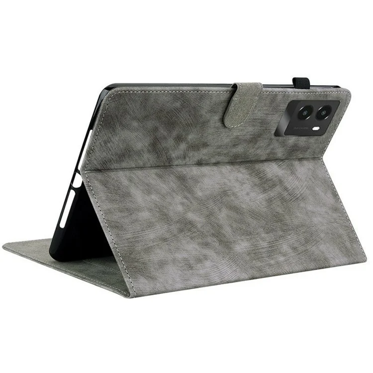 For Lenovo Legion Y700 (2025) Cases Tiger Imprint Anti-Scratch PU Leather Tablet Cover - Grey