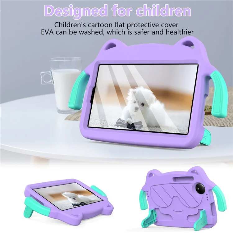 Capa para Xiaomi Redmi Pad SE 4G 8,7 polegadas / TCL Tab 8 Gen 2 EVA + PC com suporte dobrável - Roxo