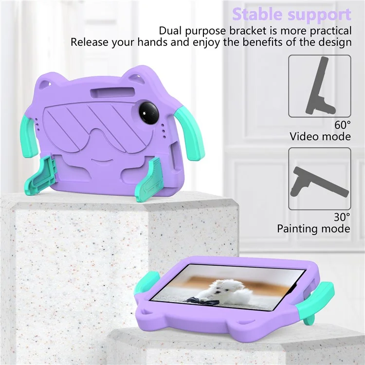 Capa para Xiaomi Redmi Pad SE 4G 8,7 polegadas / TCL Tab 8 Gen 2 EVA + PC com suporte dobrável - Roxo