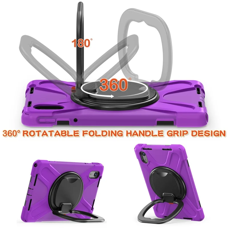 Kickstand Tablet Case for Lenovo Tab Pad 11 (2025) / M11 / K11 / Xiaoxin Pad 11 2024 / Zhaoyang K10 Back Cover with Shoulder Strap - Purple