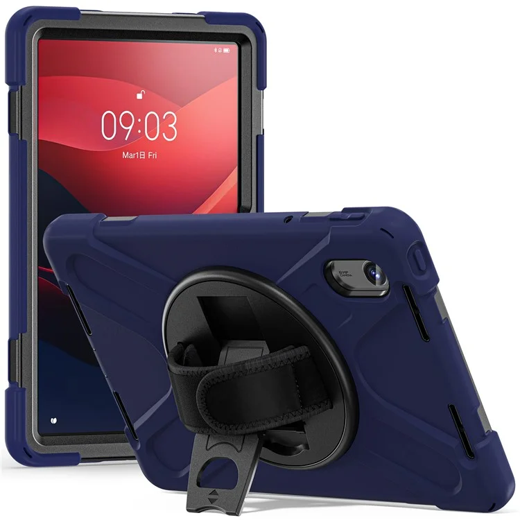 Kickstand Tablet Case for Lenovo Tab M11 TB-330FU 331FC / Tab K11 TB-330XU / Xiaoxin Pad 11 2024 TPU PC Silicone Cover - Navy Blue