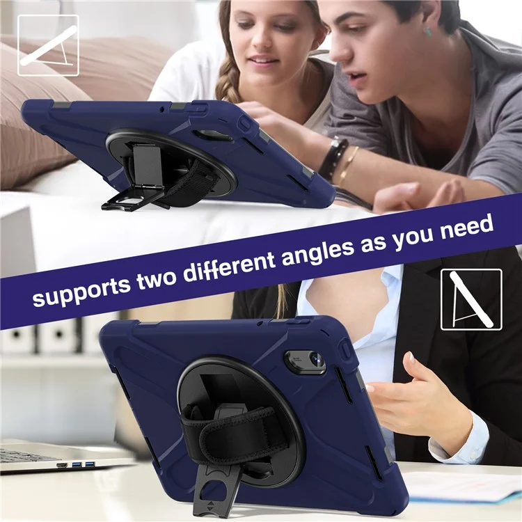 Kickstand Tablet Case for Lenovo Tab M11 TB-330FU 331FC / Tab K11 TB-330XU / Xiaoxin Pad 11 2024 TPU PC Silicone Cover - Navy Blue