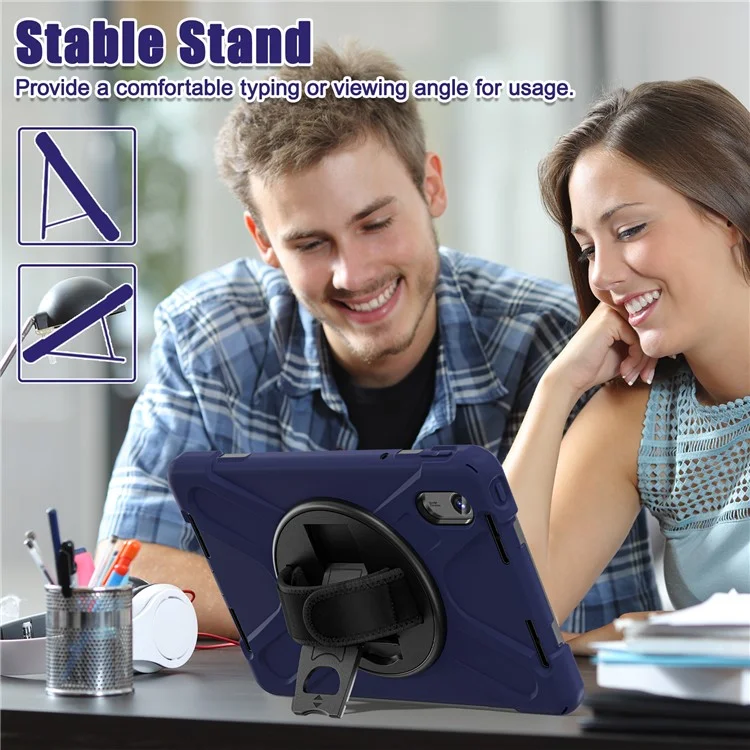 Kickstand Tablet Case for Lenovo Tab M11 TB-330FU 331FC / Tab K11 TB-330XU / Xiaoxin Pad 11 2024 TPU PC Silicone Cover - Navy Blue