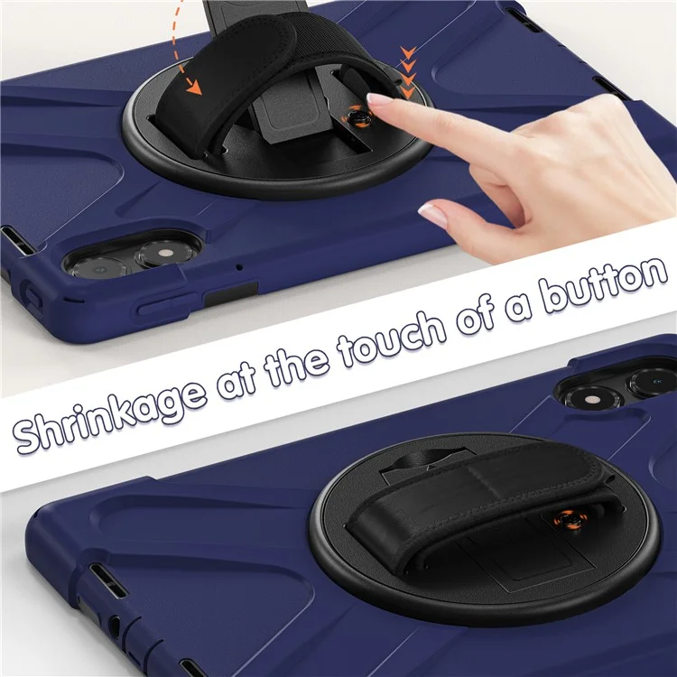 Étui pour tablette avec bandoulière pour Xiaomi Redmi Pad Pro 5G / Redmi Pad Pro / Poco Pad 5G / 4G avec support - Bleu marine