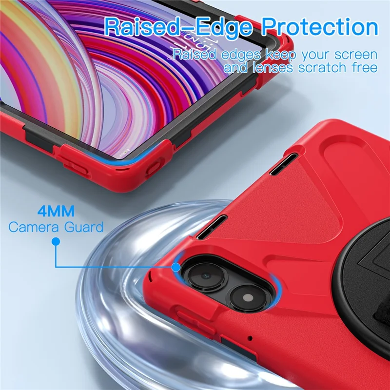 Tablet Case with Shoulder Strap for Xiaomi Redmi Pad Pro 5G / Redmi Pad Pro / Poco Pad 5G / 4G Kickstand Cover - Red
