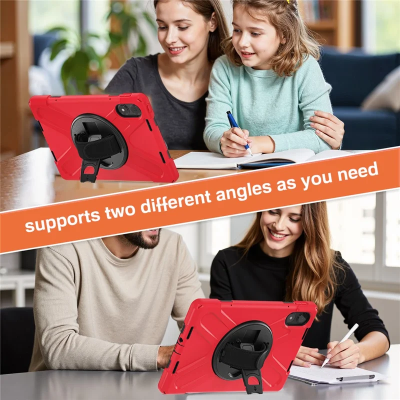 Tablet Case with Shoulder Strap for Xiaomi Redmi Pad Pro 5G / Redmi Pad Pro / Poco Pad 5G / 4G Kickstand Cover - Red