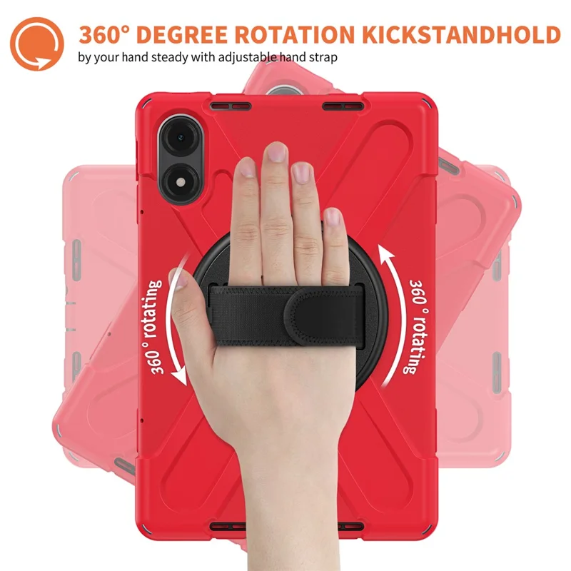 Tablet Case with Shoulder Strap for Xiaomi Redmi Pad Pro 5G / Redmi Pad Pro / Poco Pad 5G / 4G Kickstand Cover - Red