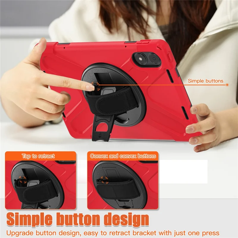 Tablet Case with Shoulder Strap for Xiaomi Redmi Pad Pro 5G / Redmi Pad Pro / Poco Pad 5G / 4G Kickstand Cover - Red