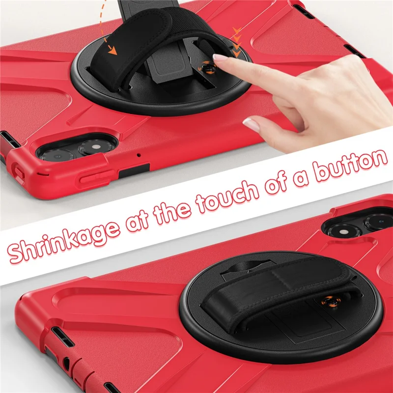 Tablet Case with Shoulder Strap for Xiaomi Redmi Pad Pro 5G / Redmi Pad Pro / Poco Pad 5G / 4G Kickstand Cover - Red
